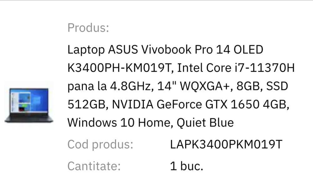 Laptop Asus Vivobook