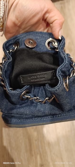 Zara оригинална дънкова малка раница