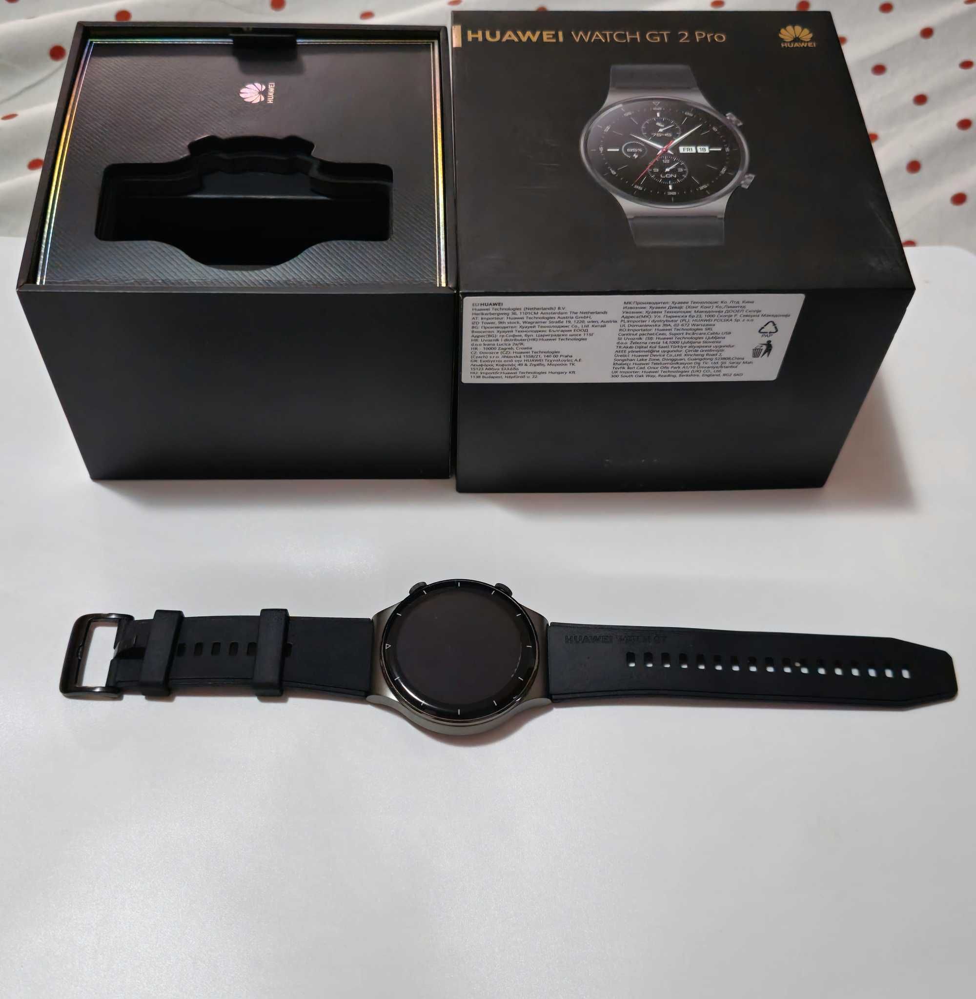 Huawei watch GT 2 PRO  cu cablu încărcare original si  cutie originala