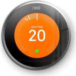 Termostat inteligent, Nest, 3rd Gen, Stainless Steel, Silver