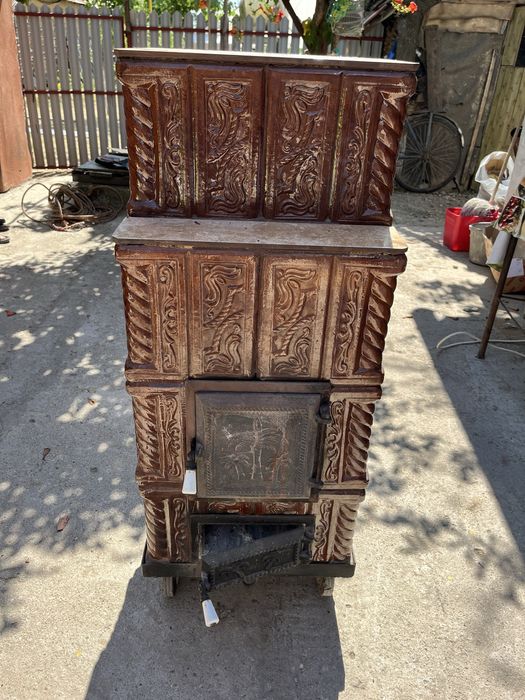 Sobă teracota maro, 4 randuri