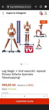 Aparat Leg Magic pt posterior bombat +DVD+ghid nutritie