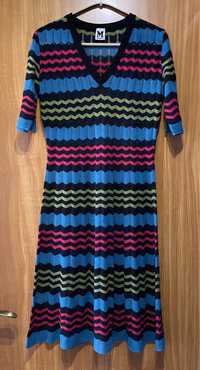 Rochie “MISSONI”, tricotata, marime M, multicolora