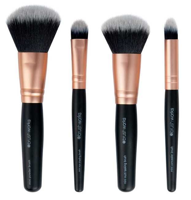 Set pensule machiaj - Brushworks Travel Makeup Brush Set 1 + 1 CADOU