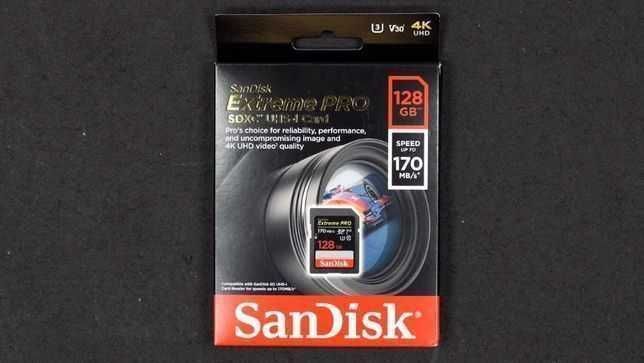 noi,sigilate,carduri memorie SDXC U3 Sandisk EXTREME PRO 128GB 170mb/s