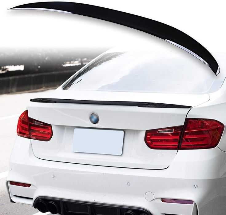 Лип спойлер за багажник подходящ за BMW-3 F30, 2012-2018, Черен лак