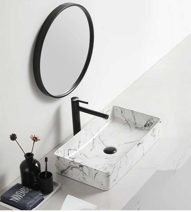 Мивка за баня - бял мрамор