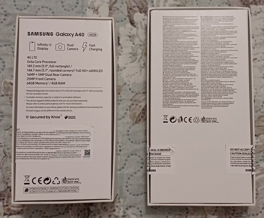 Lot 3 cutie cutii GOALE Samsung S9+ A40 A34 fara telefon