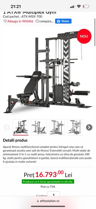 Atx-megatech multiplex gym aparat 4 posturi de lucru