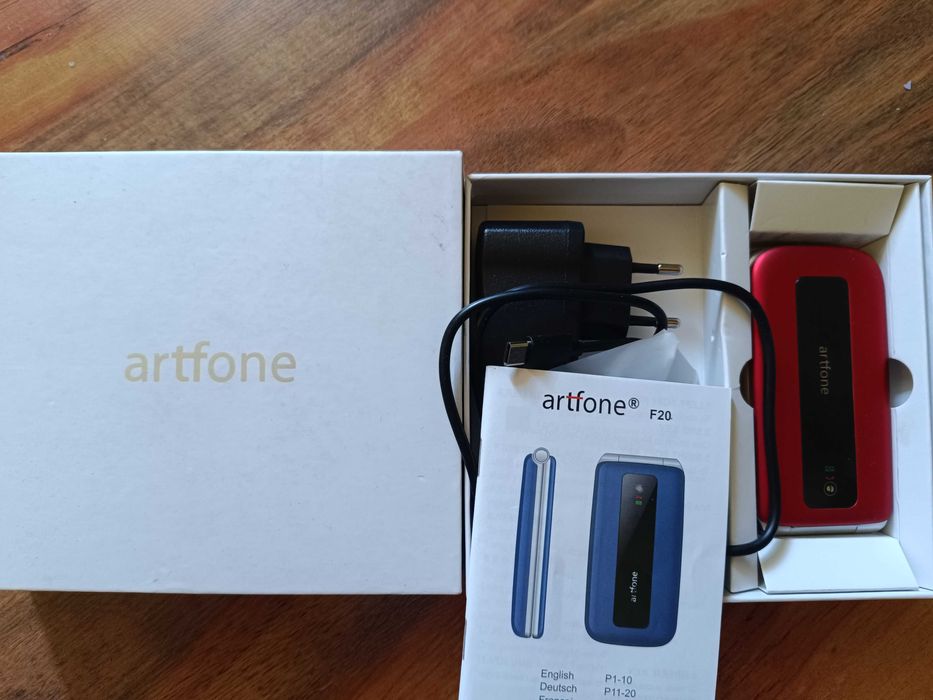 Нов artfone F20 Червен мобилен телефон за възрастни, Отключен...