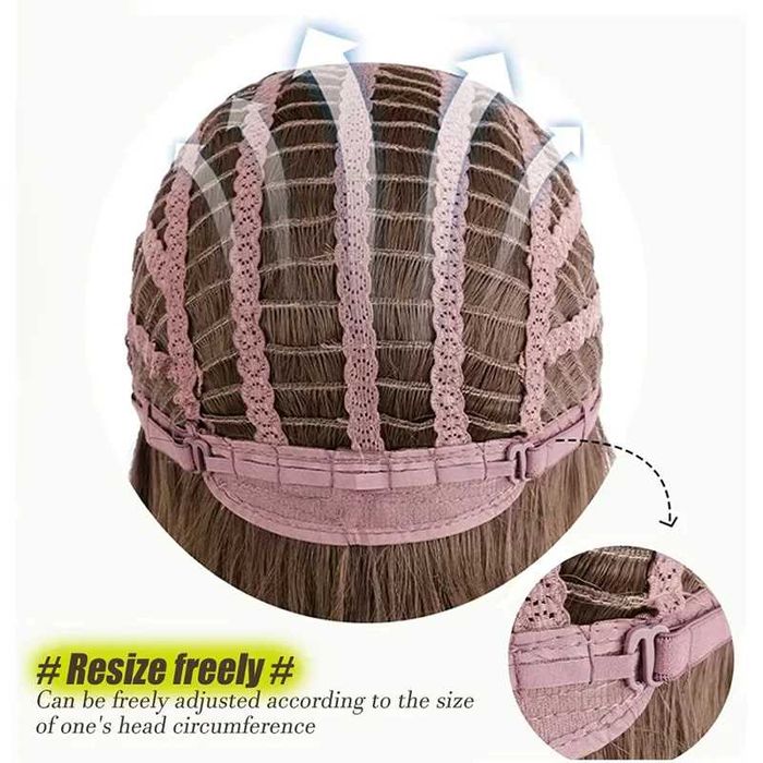 Аниме косплей медено руса перука с две подвижни опашки