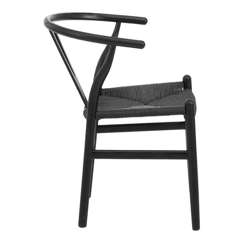 Стол, Wishbone chair, Бял, Черен, Натурален, Дърво, 60х51х80см.