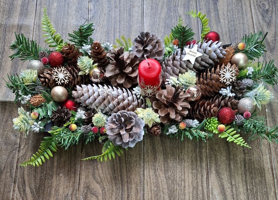 Коледни свещници ръчно изработени