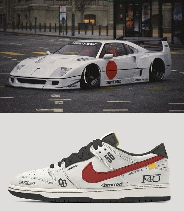 Кроссовки Найк Nike Dunk Low SB×Ferrari F40