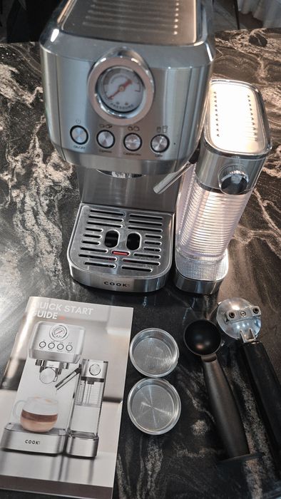 Espressor cafea COOK-IT Inox, 20 Bar, 1350 W, 1, 3L, Pompa italiana, S