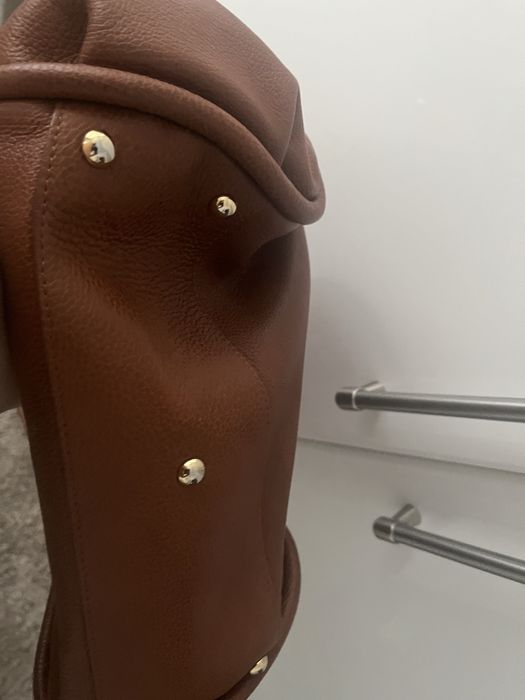 Geanta Musette medie piele naturala maron