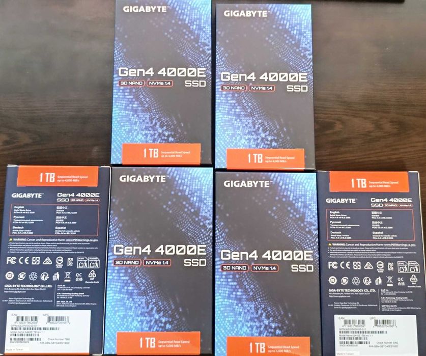 Нови SSD дискове 1000GB Gigabyte 4000E, NVMe, PCIe 4.0 1B Гаранция