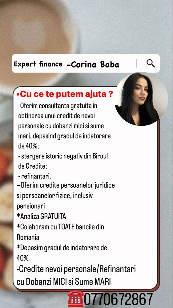 Credite de nevoie personale/ Refinantari