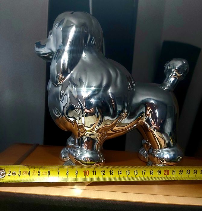 Statuetă decorativă Pudel (Poodle) - design glamour cromat!