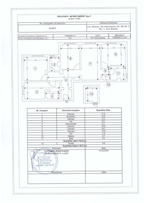 Apartament 4 camere str Harmanului 86