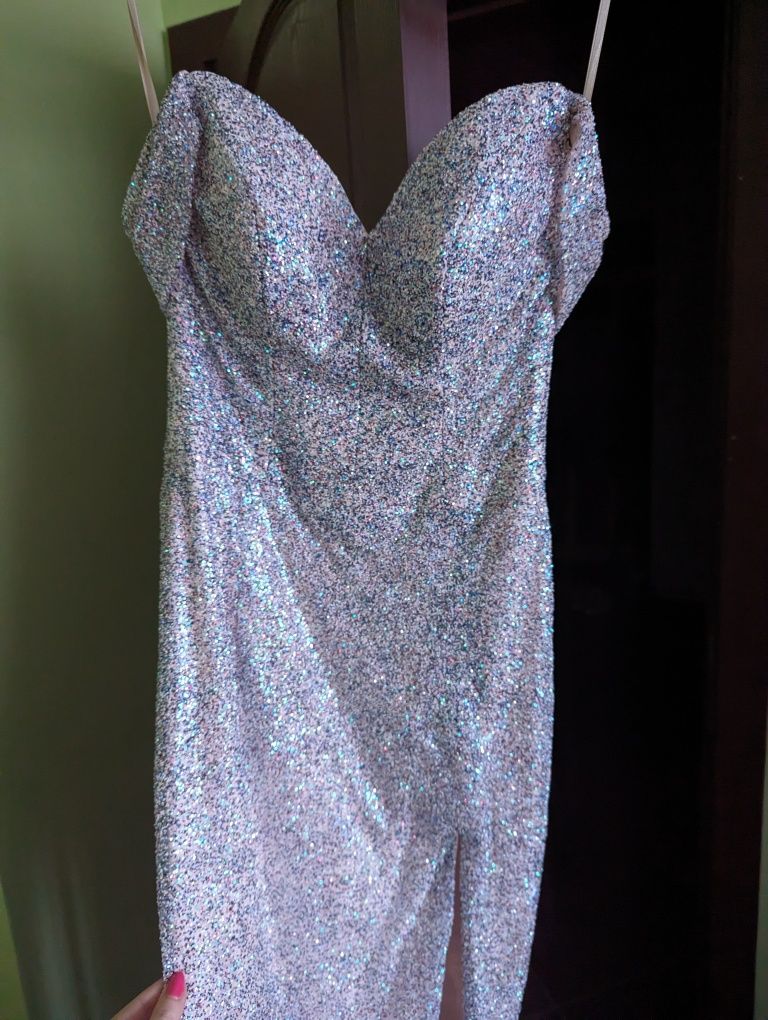 Официална бална рокля LA SPOSA glitter pink /sherri hill