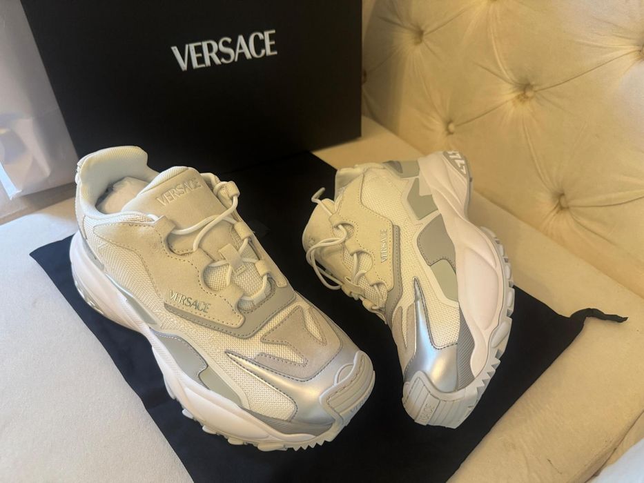 Adidasi Sneakers Versace Mercury Alb Gri