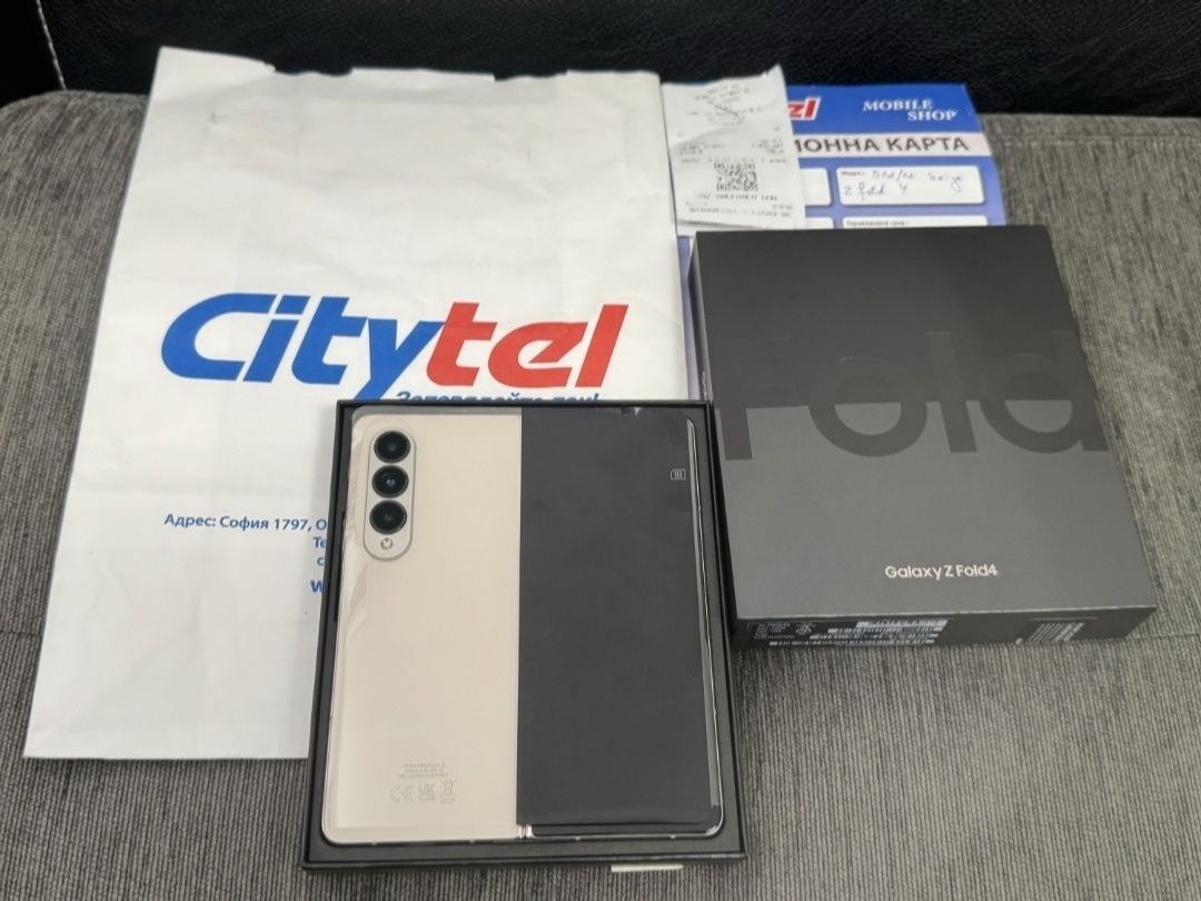 КАТО НОВ 512GB Samsung Z Fold 4 CityTel Гаранция 2024г. Beige