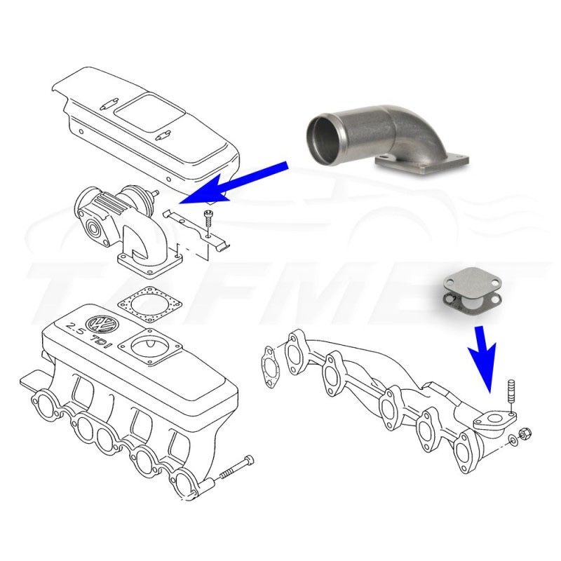ЕГР заместител EGR Delete  Race pipe VW Transporter 2.5 tdi egr_16a/zu