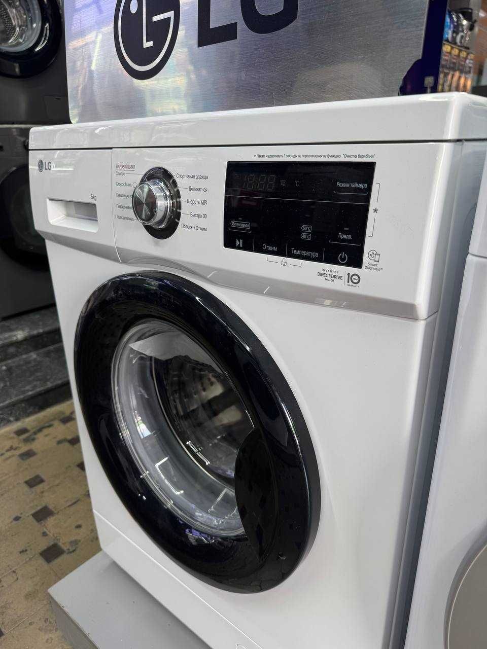 Стиральная машина LG 6кг F2J3NS8W DD Inverter Steam 6 Motion