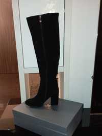 Италиански Луксозни Бутикови чизми(естествен велур)