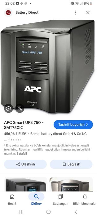 APC smart 750 ups sotiladi