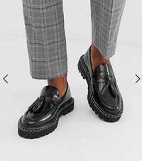 Pantofi loafer tassel 46 premium ASOS NOI piele naturala moale