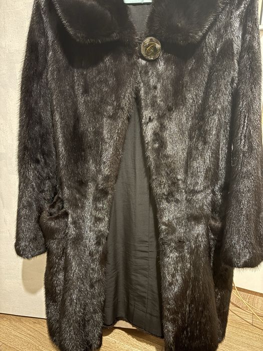 Шуба норковая с капюшоном