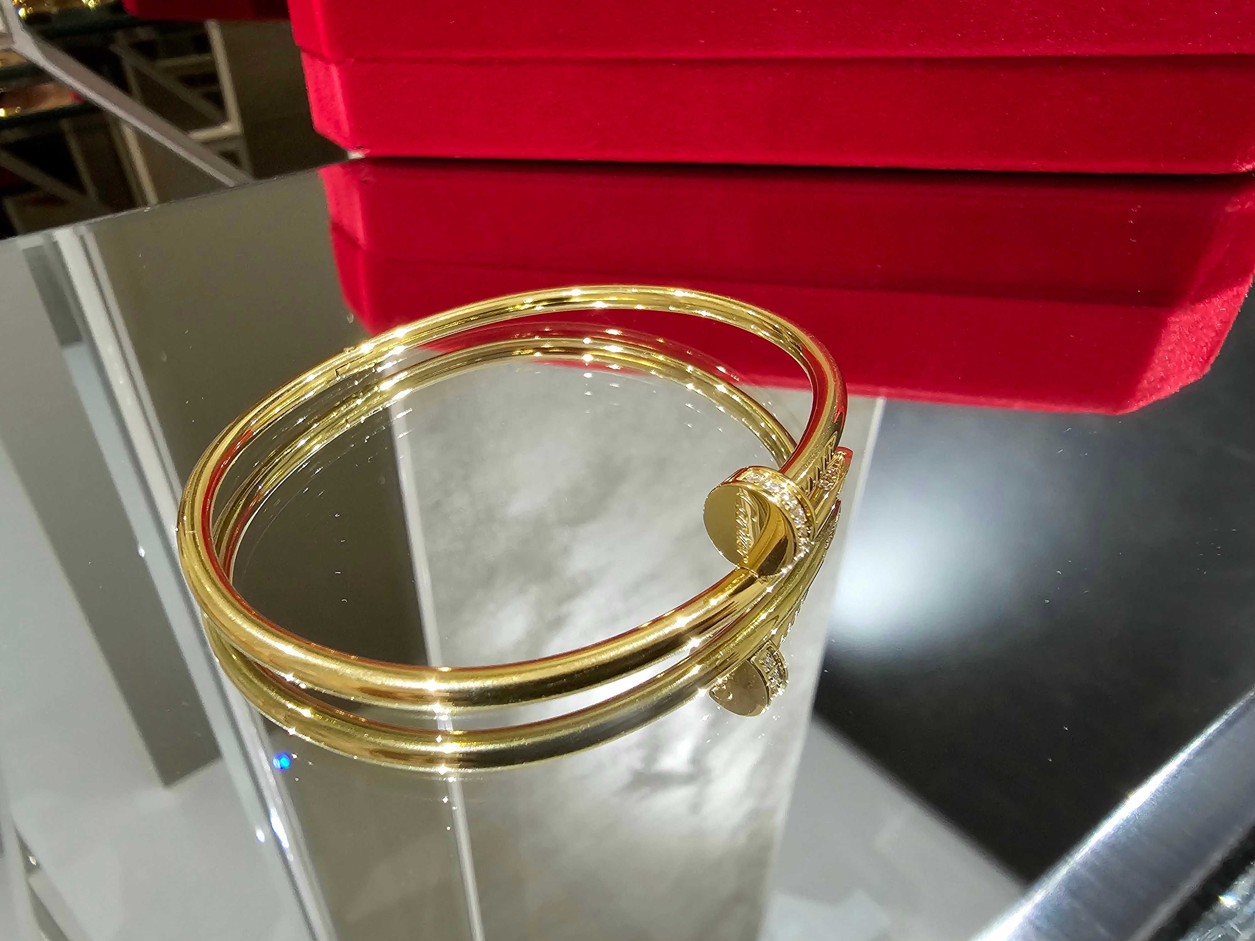 CARTIER Nail Juste un Clou Small Thin Gold Diamonds Гривна Пирон