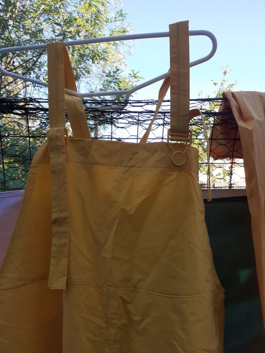 Pantaloni ploaie,pvc,cu pieptar/pescar,outdoor/L/XL