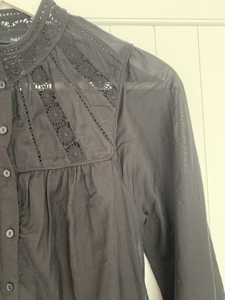 Черна прозрачна риза H&M