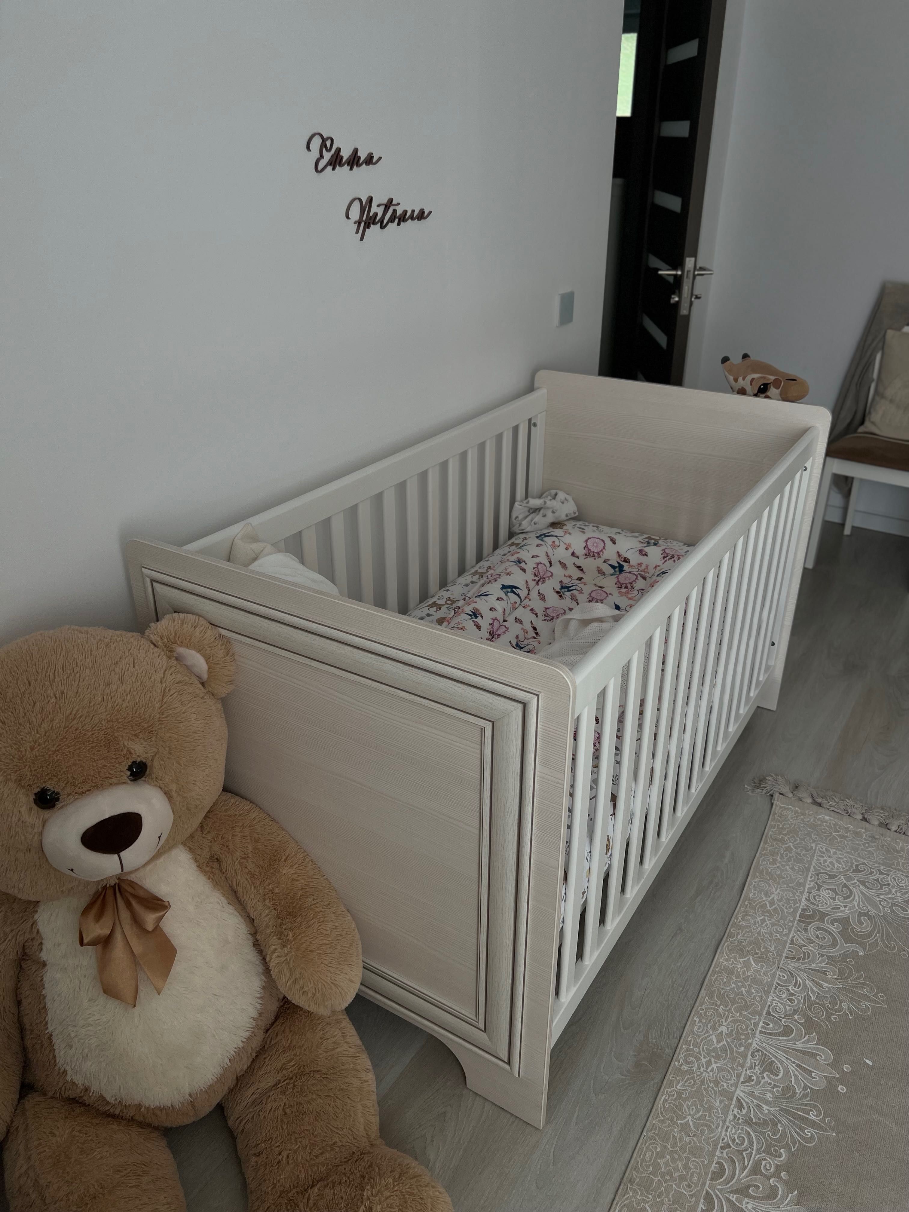 Pat bebe Mobexpert 70x140cm, somieră inclusă + Saltea cocos