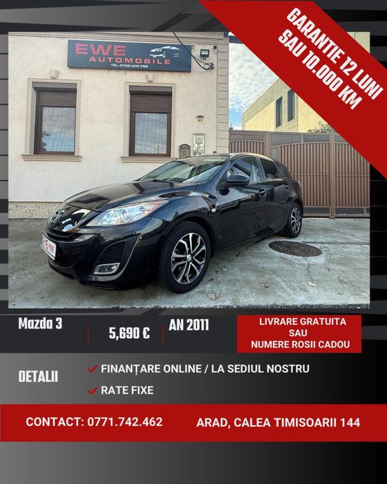Mazda 3/Rate Fixe/Garantie 12 Luni/Livrare Gratuita