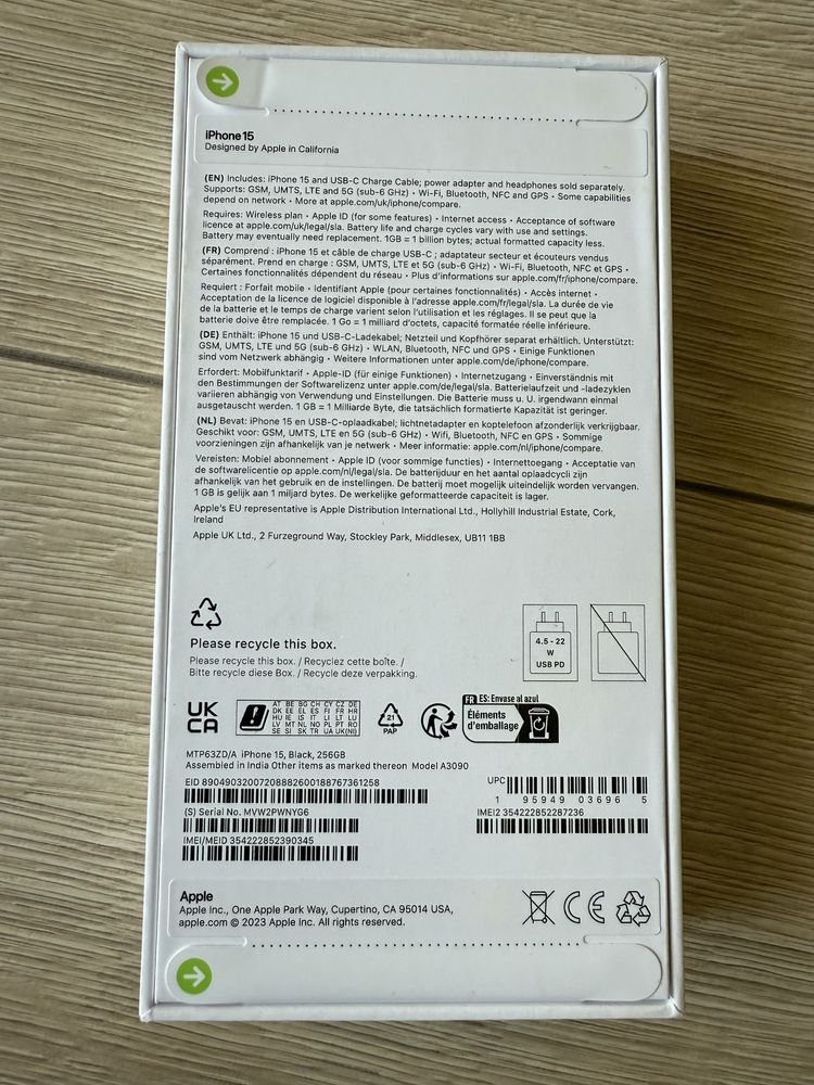 Iphone 15 Black 256 gb