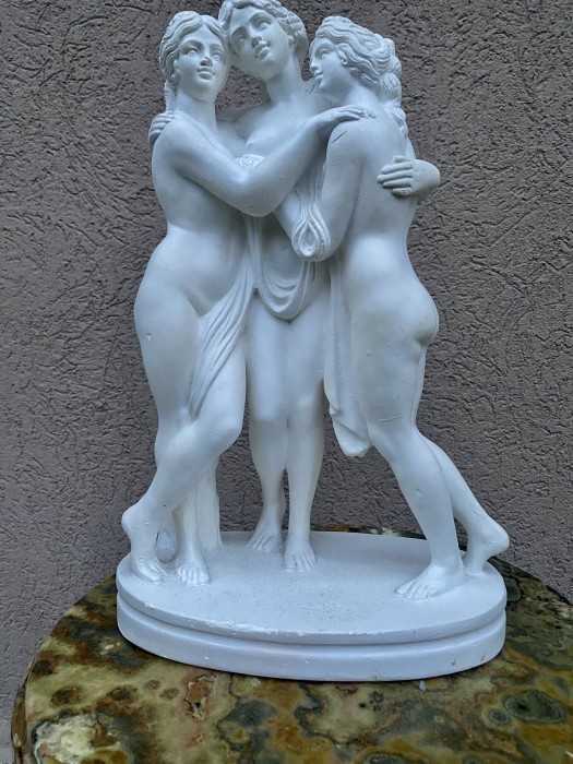Expresiva statueta-cele trei Gratii-alabastru-Italia