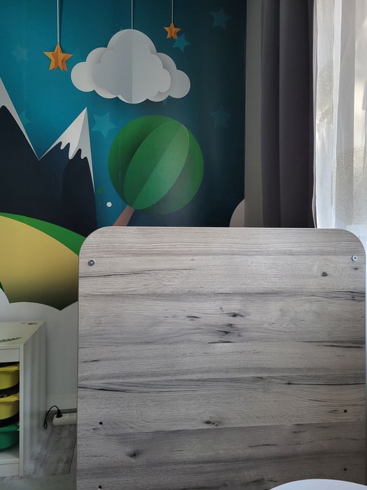 Детско дървено креватче с люлеещ механизъм + подарък Матрак