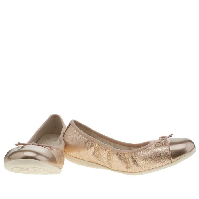 ПРОМО до 30.10! CLARKS № 36/37 – Дамски балеринки ест кожа ROSE & GOLD