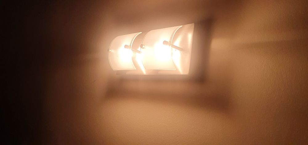 Vand 2 aplice inox+sticla mată, stare perfecta!