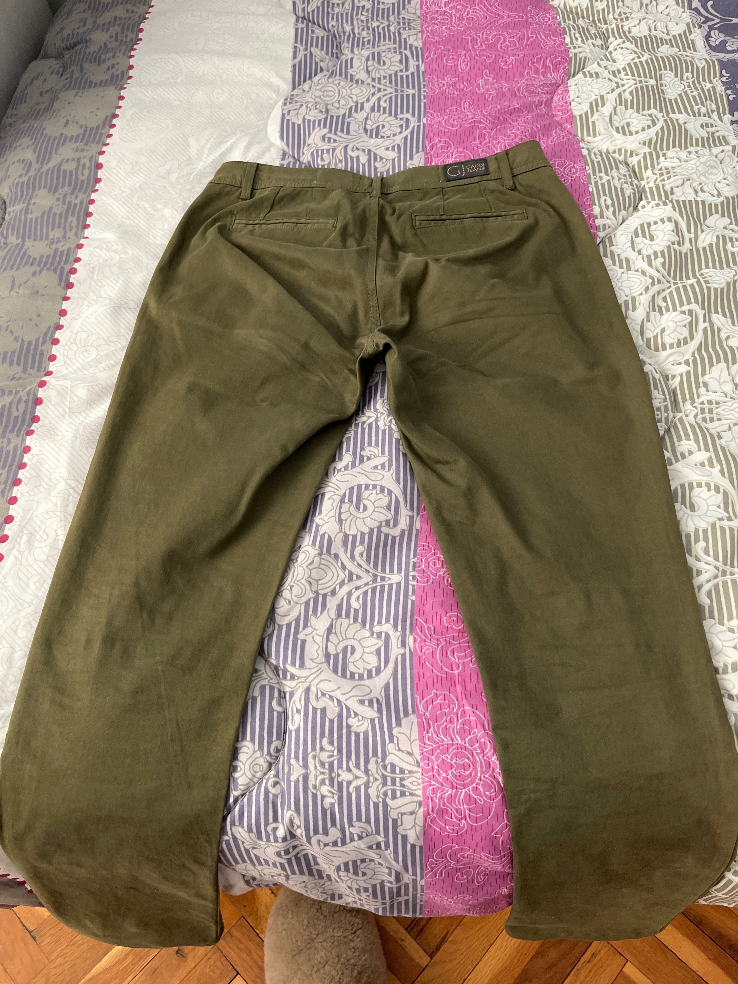 Дънков панталон зелен