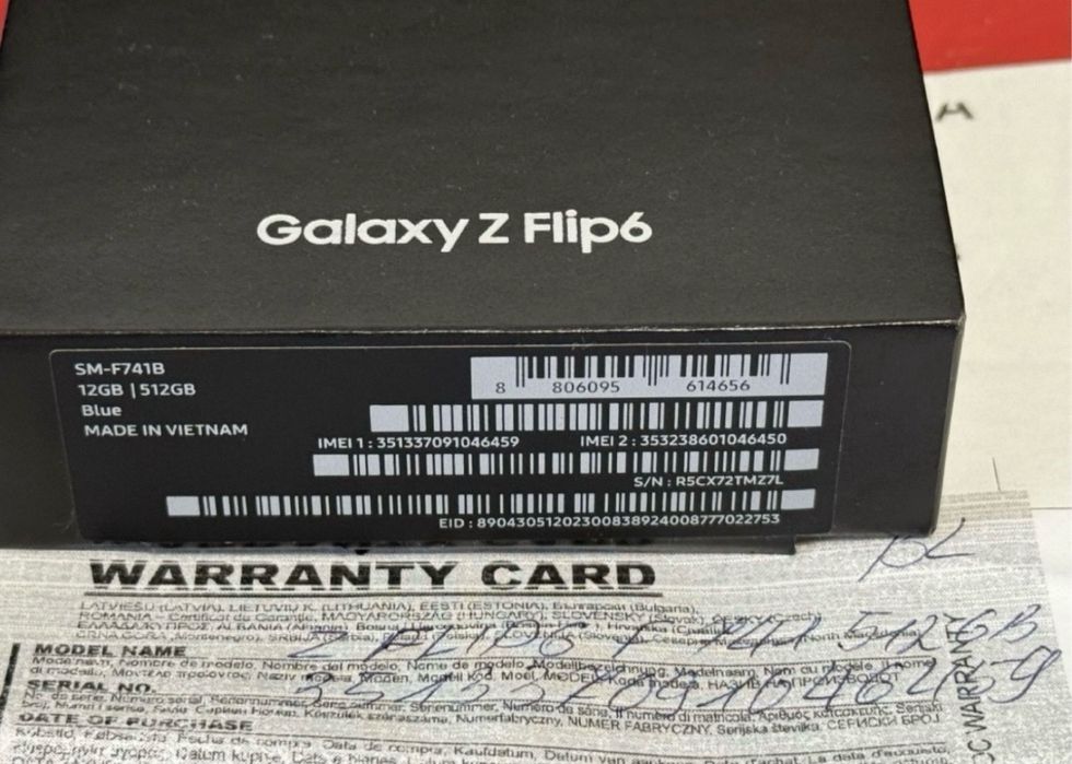 КАТО НОВ 512GB Samsung Z Flip 6 Технополис Гаранция 2026 Blue / Син