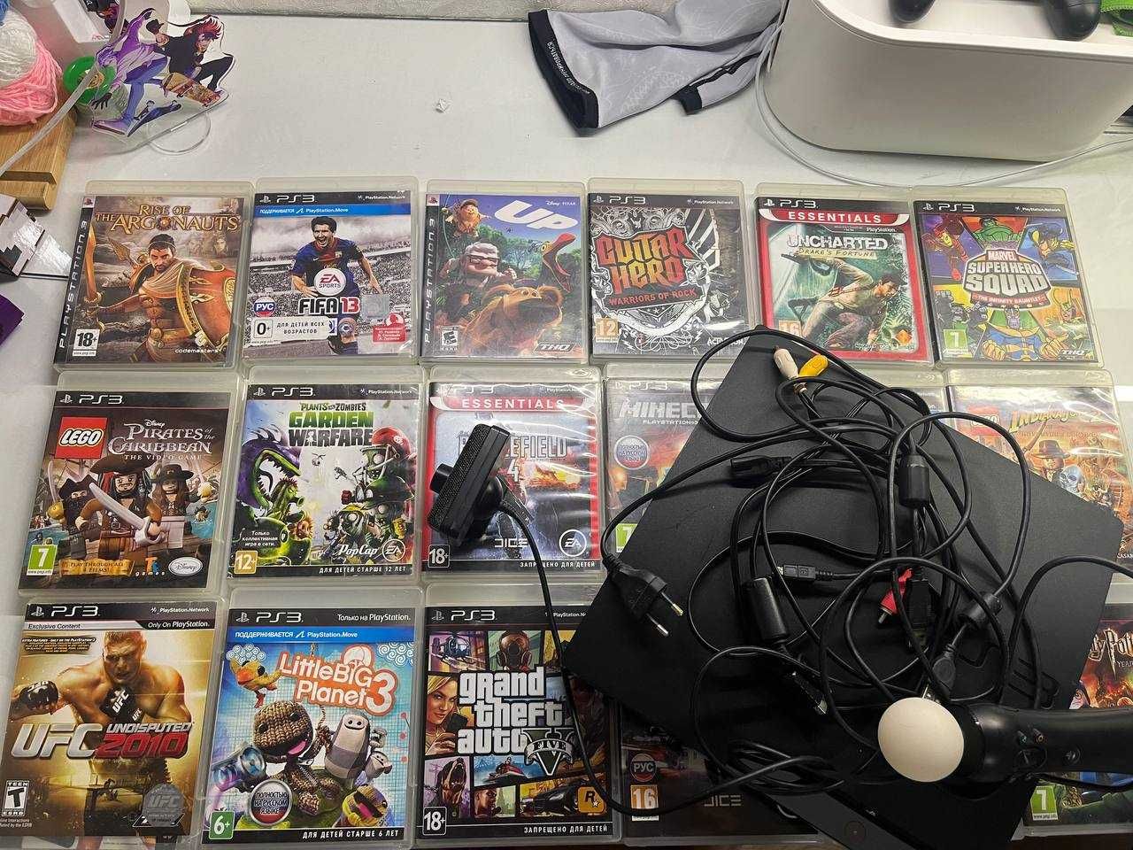 PlayStation 3 + 18 игр + Move комплект