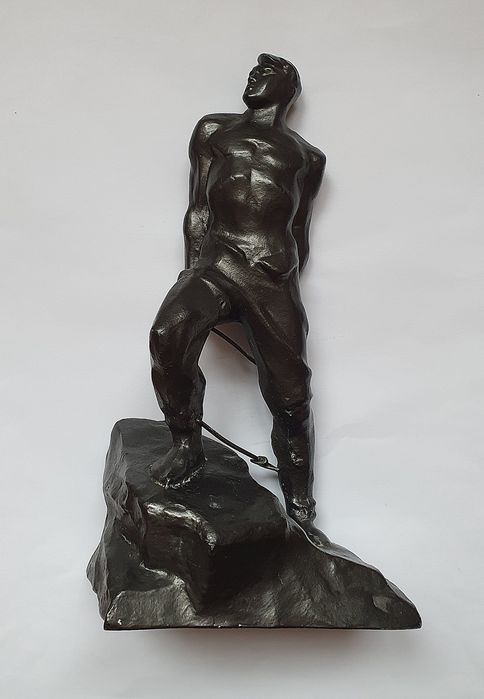 Литая статуэтка "Муса Джалиль" из силумина или шпиатра