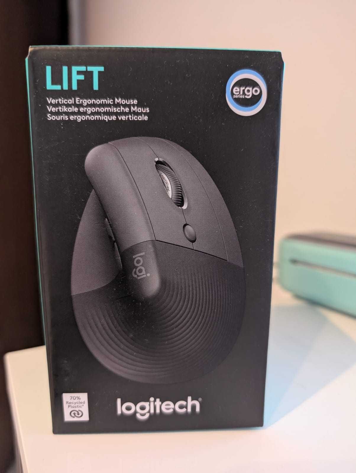 Mouse Wireless LOGITECH Lift Vertical, Dual Mode, 4000 dpi, Bluetooth