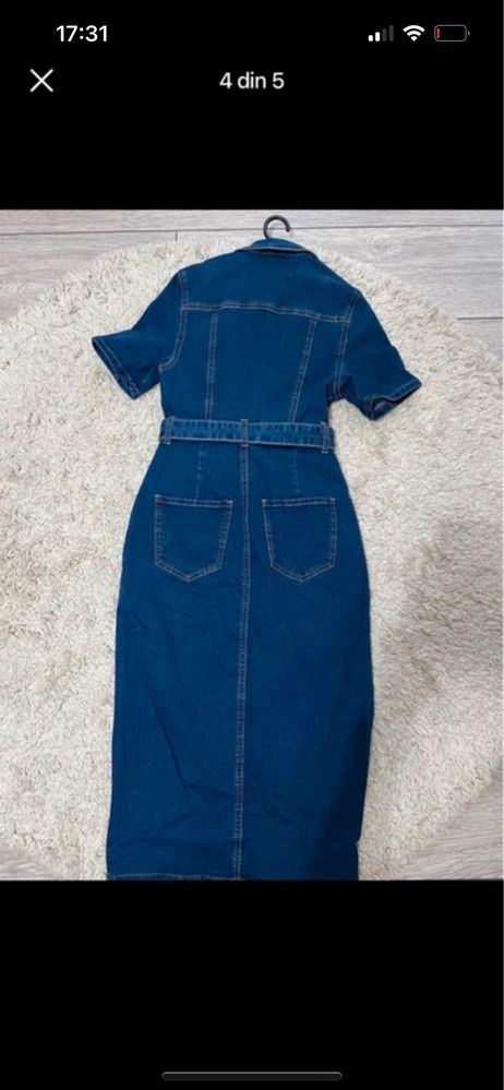 Rochie denim, midi, de pe shein