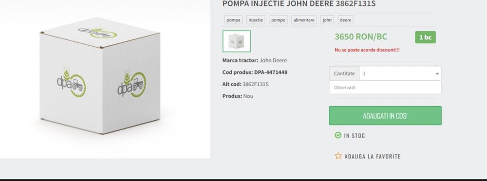 Pompa injecție John Deere compatibila pt 6600 ( 6000 )